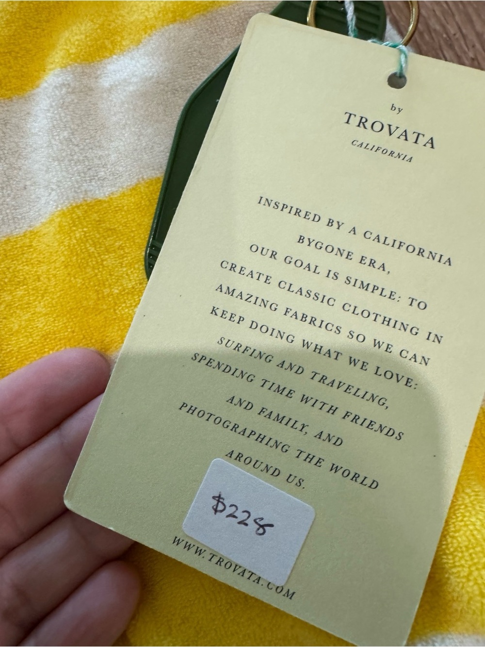 Trovata Bird of Paradis Terry Yellow and White Striped Polo medium $228 - Picture 7 of 8